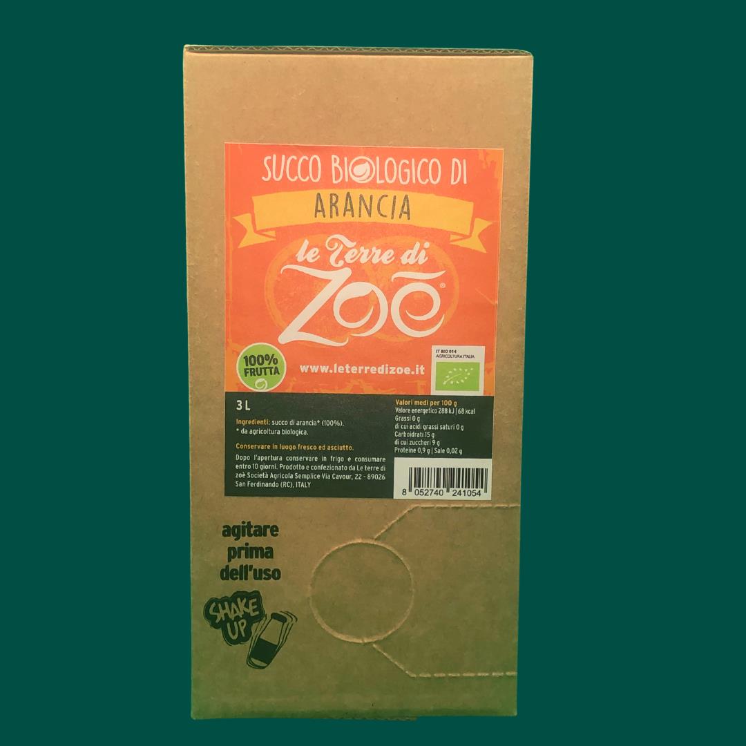 Italian Organic Juice Orange 100% in Bag in Box 3L Le terre di zoè 1
